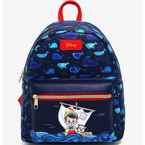 Loungefly Handbags - Loungefly Disney Pinocchio Mini Backpack Figaro Bag With Whale Pattern